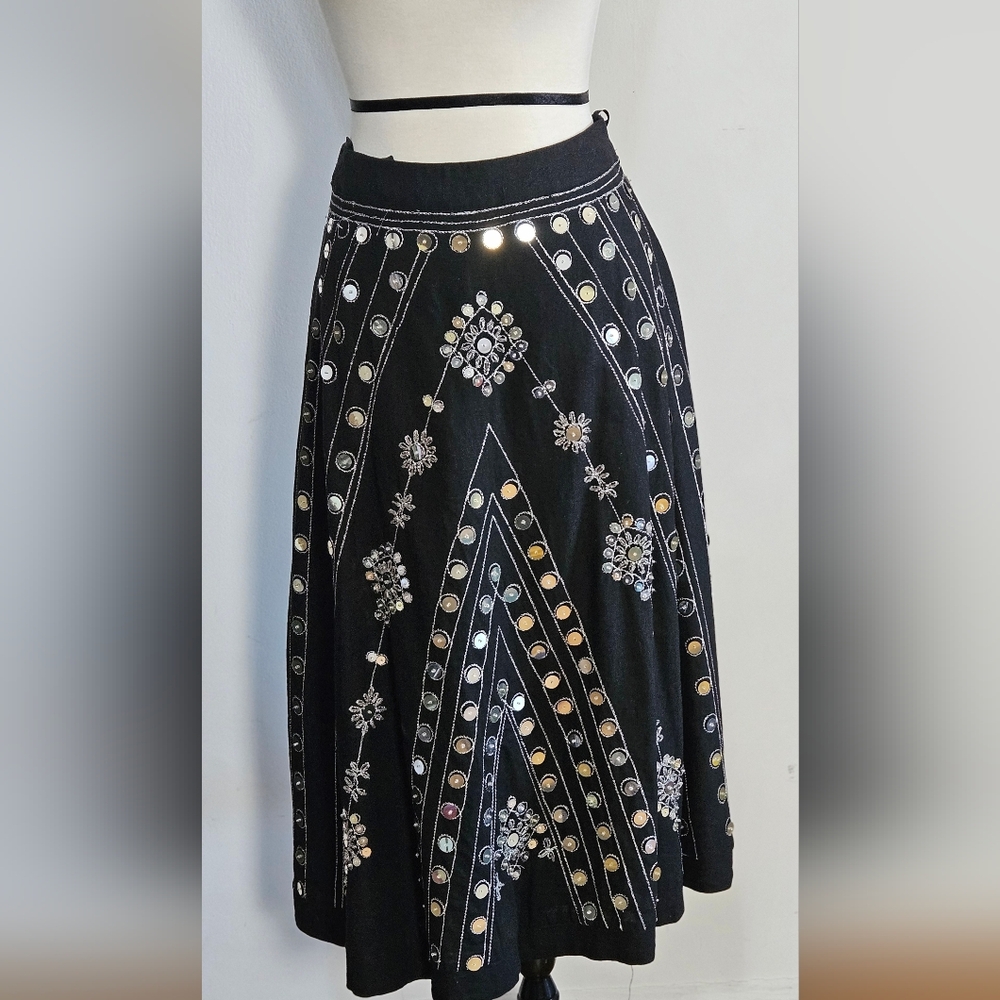 Embellished Black Skirt
